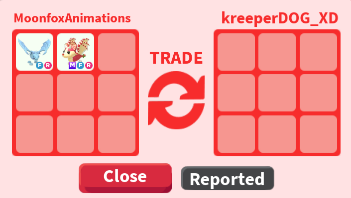 MoonTheMoonfox's tweet photo. @PlayAdoptMe this is an unknown scam issue!!Today I got scammed...The one who it says I traded with is my brothers account! But he didn't get the pets!! 💀 we were in a server with the girl ashabeatrix she has a neon bat dragon and she got the acc to glitched and gave her my pets https://t.co/NA5jDh13Fo