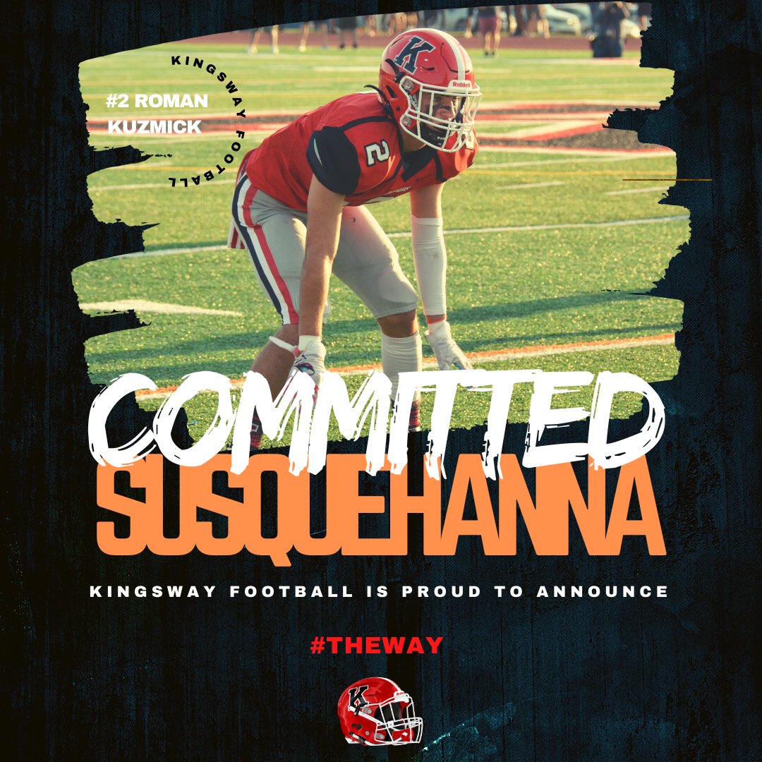 Mark Hendricks (@coachmhendricks) on Twitter photo Congratulations to <a href="/KuzmickRoman/">Roman Kuzmick</a> and his family on their commitment to <a href="/FollowTheRuless/">Coach Pat Ruley</a> <a href="/GOSusqU/">Susquehanna Athletics</a> <a href="/SURiverHawksFB/">Susquehanna Football</a> | Go Dragons 🐉 ‼️Kid is a Ball Hawk, Kingsway all-time leader in INT’s⚫️🔴💯 <a href="/Dragons_AD/">Kingsway Athletics</a> <a href="/KRSDPride/">#KingswayDragonPride</a> <a href="/22Boosters/">All 22 Kingsway Football Boosters</a> <a href="/KingswayYouthFB/">Kingsway Youth FB</a> Congratulations to <a href="/KuzmickRoman/">Roman Kuzmick</a> and his family on their commitment to <a href="/FollowTheRuless/">Coach Pat Ruley</a> <a href="/GOSusqU/">Susquehanna Athletics</a> <a href="/SURiverHawksFB/">Susquehanna Football</a> | Go Dragons 🐉 ‼️Kid is a Ball Hawk, Kingsway all-time leader in INT’s⚫️🔴💯 <a href="/Dragons_AD/">Kingsway Athletics</a> <a href="/KRSDPride/">#KingswayDragonPride</a> <a href="/22Boosters/">All 22 Kingsway Football Boosters</a> <a href="/KingswayYouthFB/">Kingsway Youth FB</a>