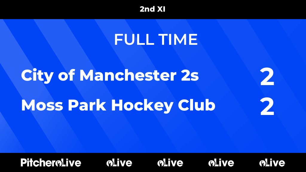 FULL TIME: City of Manchester 2s 2 - 2 Moss Park Hockey Club
#CITMOS #Pitchero
mossparkhockeyclub.co.uk/teams/136875/m…