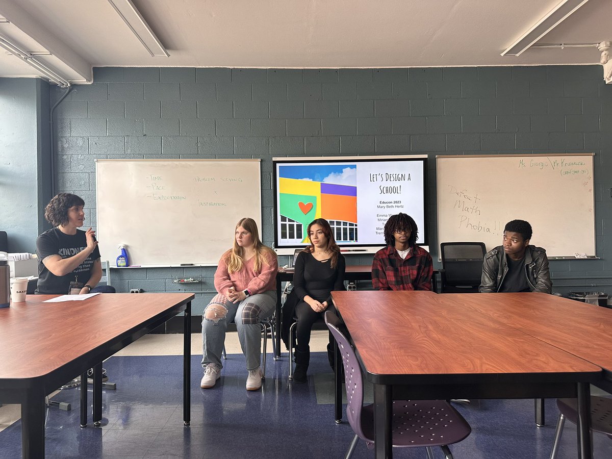 Teach_2_Empower's tweet photo. Beautiful session with @mbteach learning from students about their school experiences and how we can build better schools! Ending #educon on such a high note! https://t.co/bsnLuiv7Sp