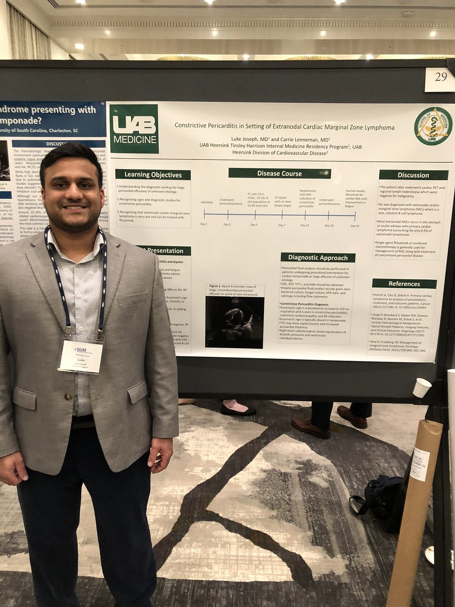 Enjoyed presenting both a Cardio-onc and ID poster at SGIM in NOLA this weekend #cardiotwitter #SGIMSouthern @uabimres