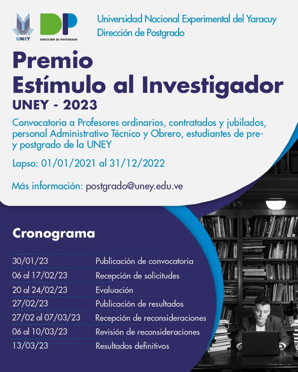 La #UNEY apertura el PREMIO ESTIMULO AL INVESTIGADOR, dirijido a todos los miembros de la comunidad universitaria.