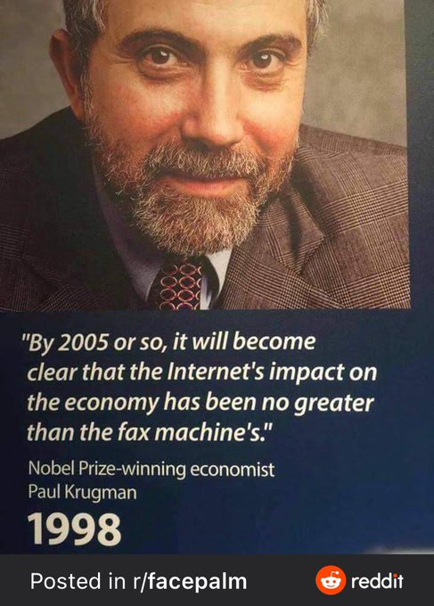 Some of you talk about AI the way Paul Krugman talked about the internet in the 90’s https://t.co/or