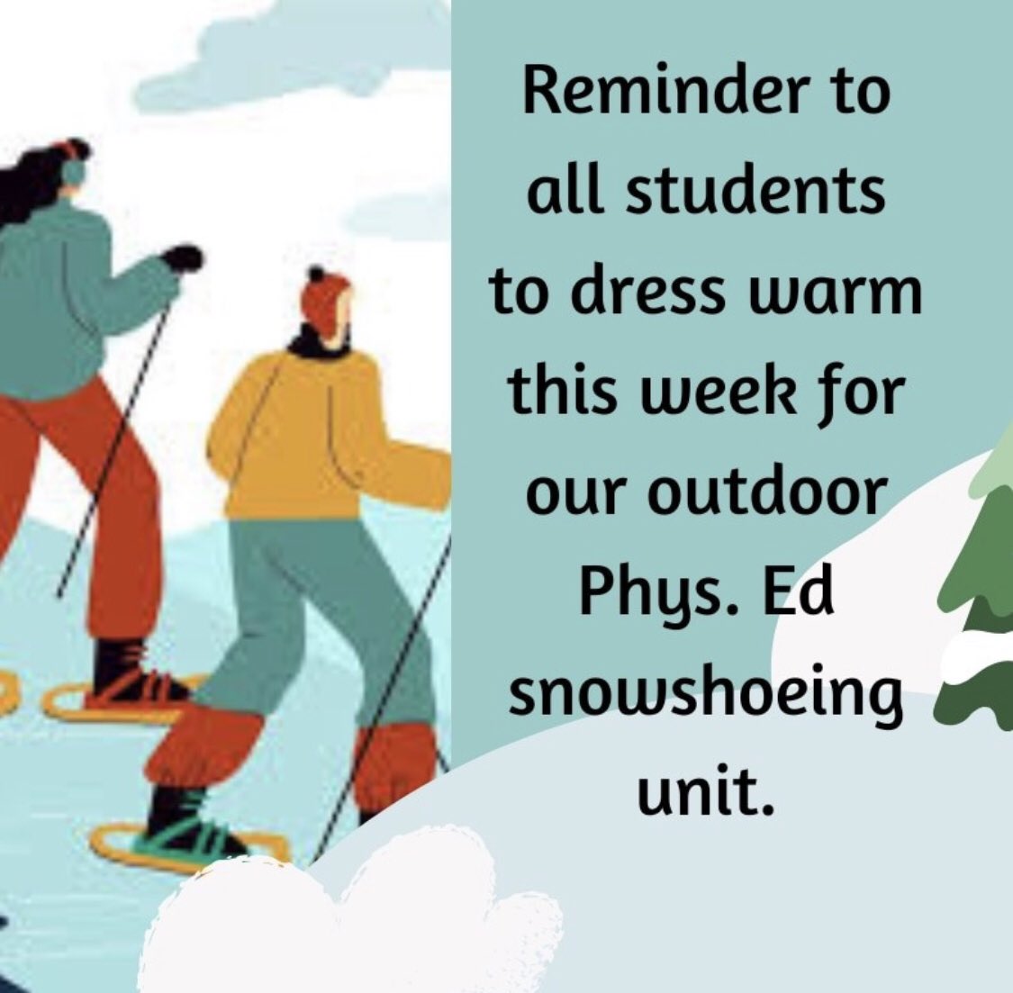 LVS families…we will be going outside this week, please dress for the weather!
