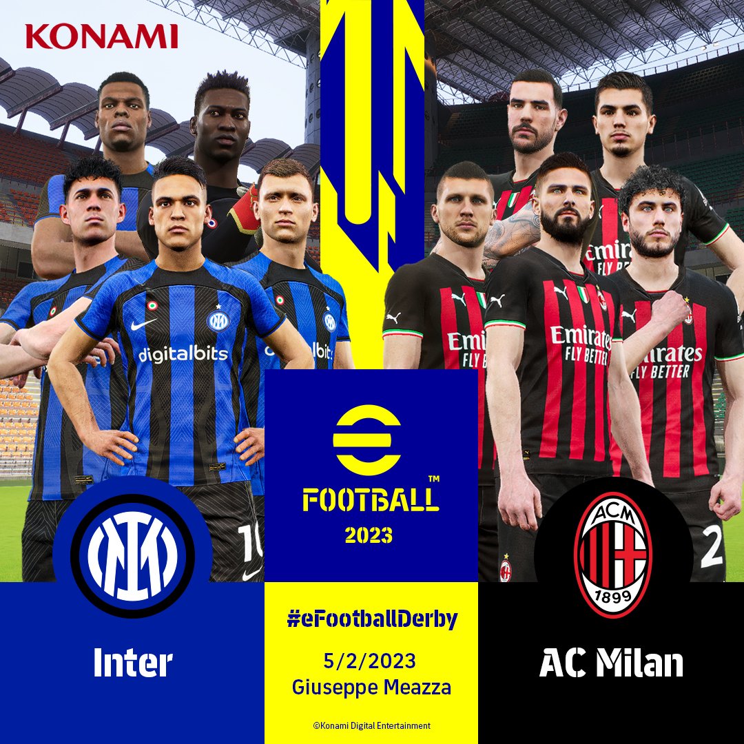 Edilton09's tweet photo. O Derby della Madonnina ⚫🔵⚫🔴
Uma das maiores rivalidades do futebol retorna enquanto celebramos outro #eFootballDerby entre nossos parceiros @Inter e @ACMilan 🏟️
Desafio: deixe a placar correto nos comentários antes do início do jogo e você poderá ganhar um #eFootballCoin https://t.co/F0Wyrs6tUr