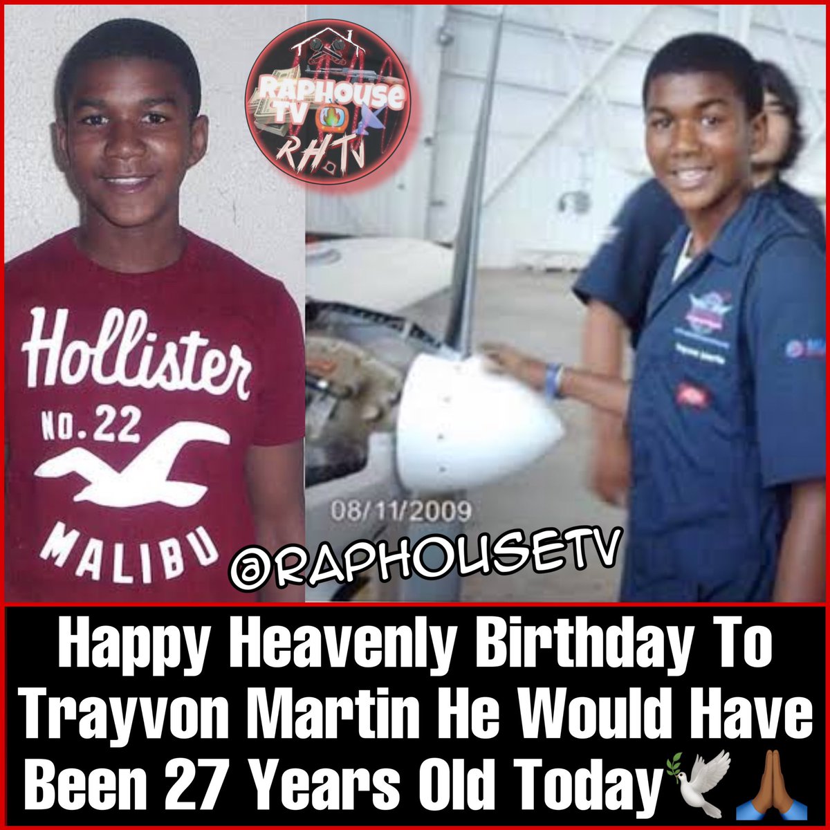 Happy heavenly birthday to Trayvon Martin He would have been 27 Years Old Today🕊️🙏🏾💔