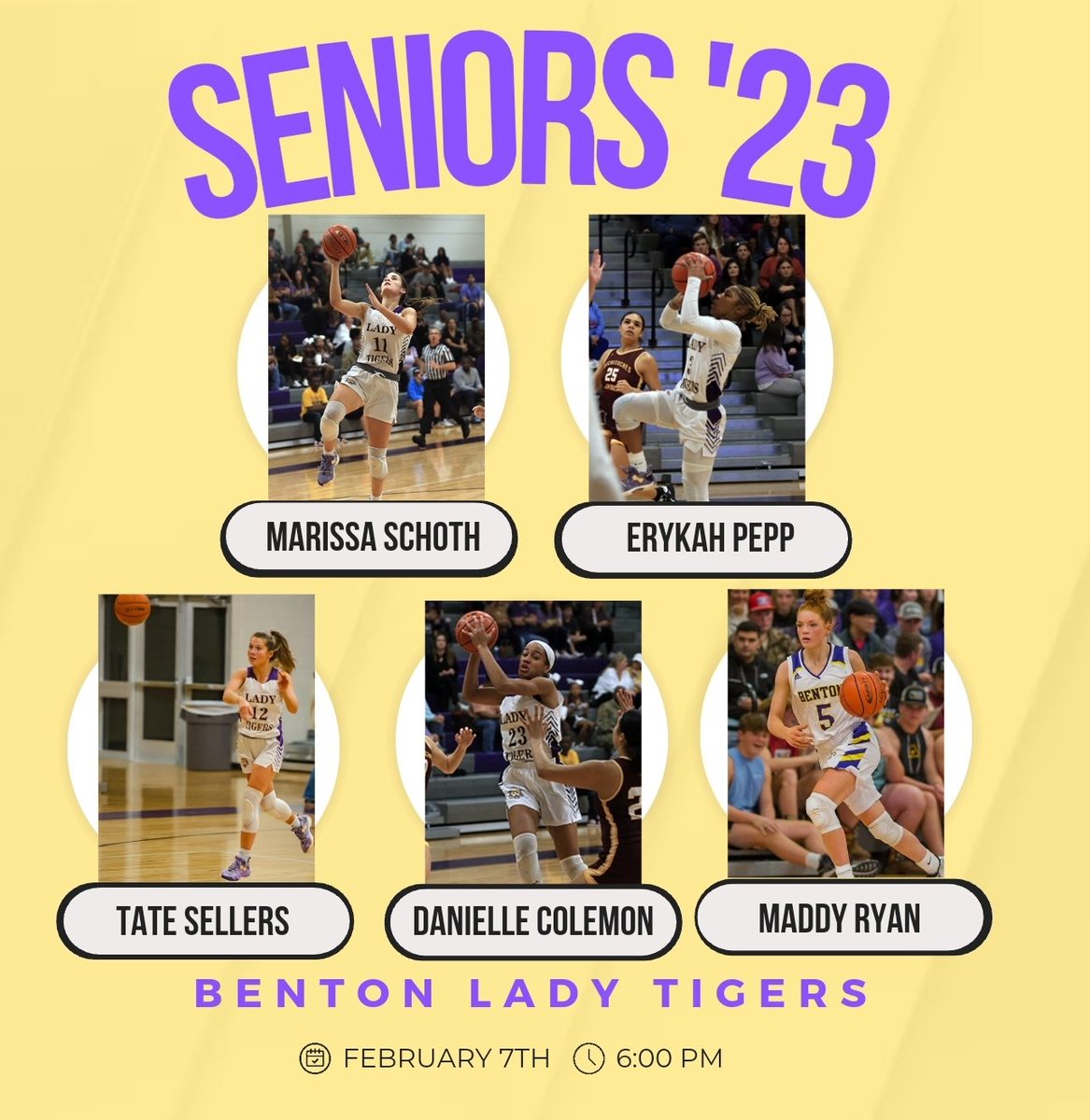 BentonLadyTige1's tweet photo. Celebrate our Senior Lady Tigers on Tuesday! #Wecoming #WeFight #PickMeUp @Marissaschoth @sellers_tate @maddyryan12
@AKRyan25 @mikayelasanche1
@WashingtonReily @erykahh23 @CBailey0  @Taymartinez26  @lainey_lafitte @jannahcarter2
@Addi_R_Morris @nailah_patin
@Genesis_A40 https://t.co/fsjtX7xMgj