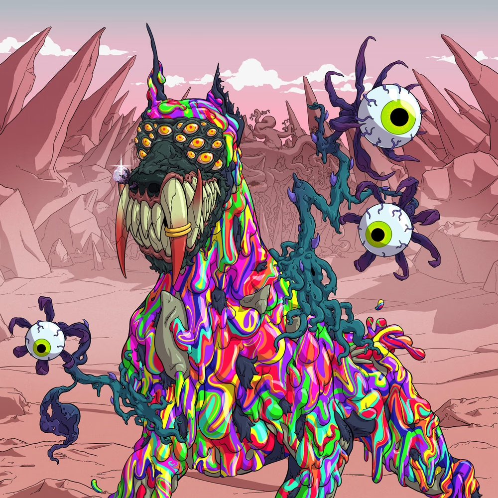 Say hello to TripEyes, my #MutantHound by <a href="/mutant_cartel/">Mutant Cartel World</a> <a href="/MutantHounds/">Mutant Hounds</a> I love art, I love #mutantcartel and I love the #ecosystem. Todays update by <a href="/lior_eth/">Lior Messika</a> has me super excited.