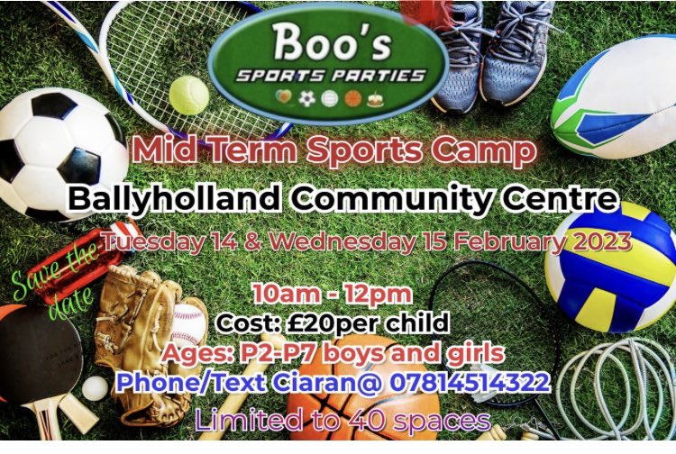 BooMurtagh7's tweet photo. Drop the Kids off for a few hour’s entertainment over mid term in Ballyolland Community with @BooMurtagh7.
See poster for more details. https://t.co/hyQ39uhUv5