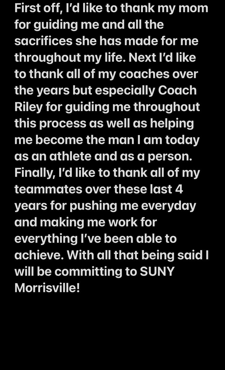 AllynStavanau55's tweet image. I am so excited to announce that I will be furthering my athletic and academic career at SUNY Morrisville. Thank you to all my family, friends, and coaches for the continuous support throughout this journey. Go Mustangs! 🐎