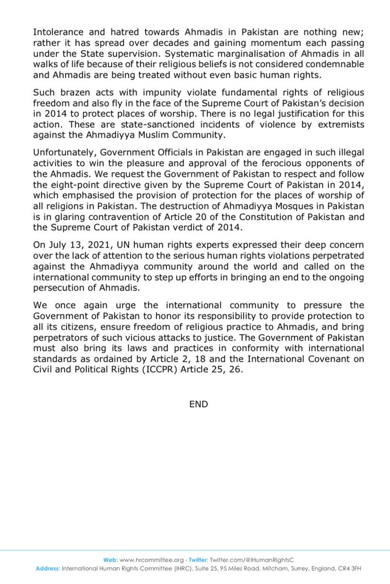 ⚠️ INCIDENT REPORT

MISCREANTS FIRED SHOTS AT AHMADIYYA MOSQUE WHILE WORSHIPPERS WERE PRESENT INSIDE THE MOSQUE, IN MIRPURKHAS, PAKISTAN

⬇️ Full report