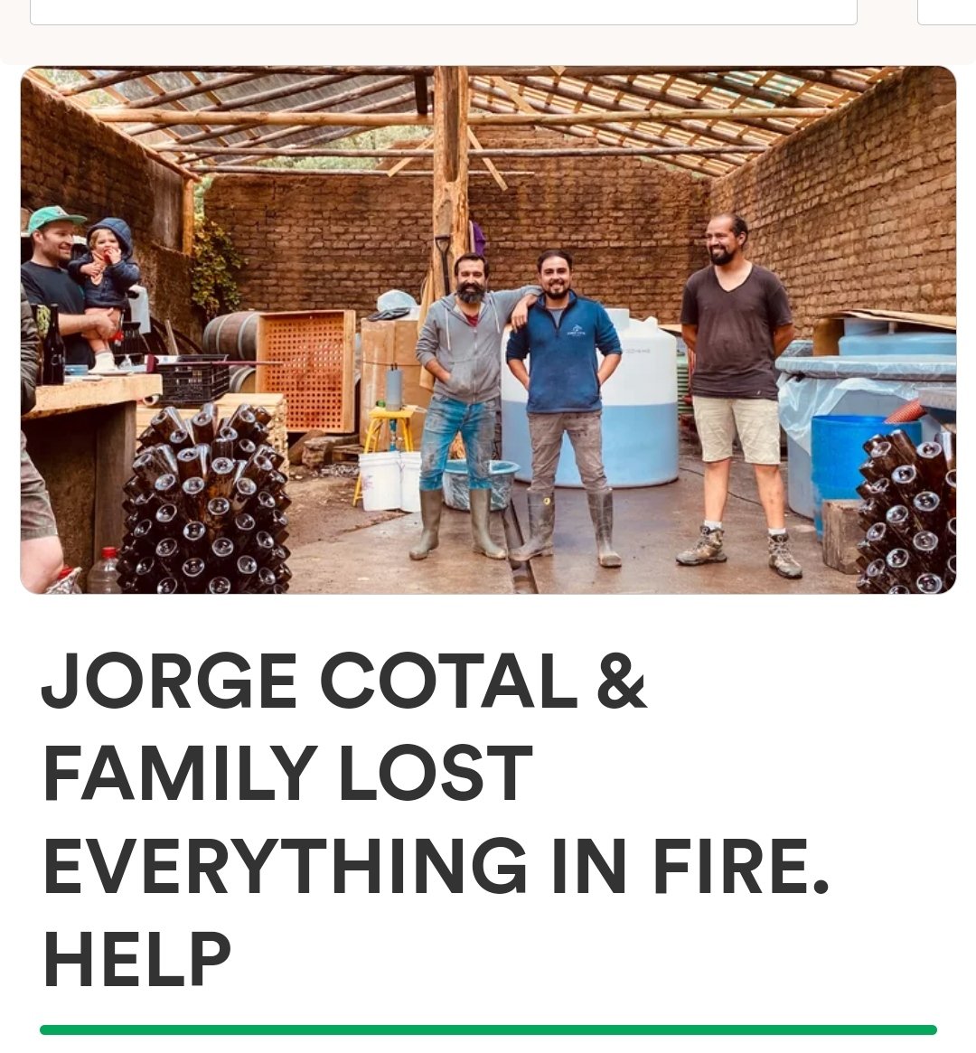 reinaentrecopas's tweet photo. Amigos del vino que quieran aportar a reconstruir la bodega  e ilusiones de Jorge Cotal y el Beto.  Les comparto el link de plataforma de financiamiento colectivo. Todo suma https://t.co/gLCLPN9h8y
Dale RT también 🙏🙌🍷💔 https://t.co/J0dCTPtSFE