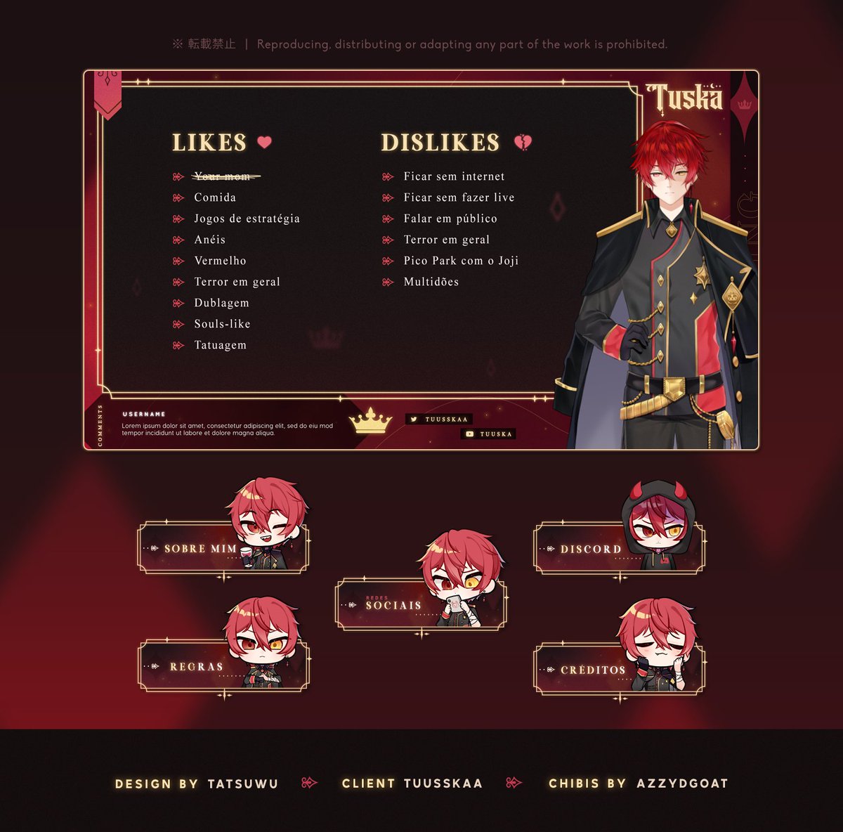 tatsuwu's tweet photo. [♡] — debut slides &amp; panels for @tuusskaa from @GangStarsVT ✨ congrats on your redebut, king!! 👑

commissions » @nyastudio | https://t.co/6Pot0Mf6yO

♡ + ↻ appreciated!

#tatsucomms #vtuber #gangstarsvt https://t.co/y2oye1U1Ad