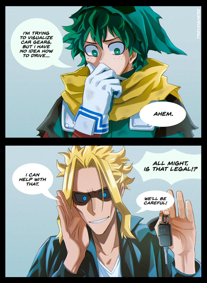 All Might, the driving instructor 🚗
Manga spoilers ⚠️ One of Deku's quirks is a lot like a car's gearshift, so what better way to prepare for it than getting behind the wheel? 