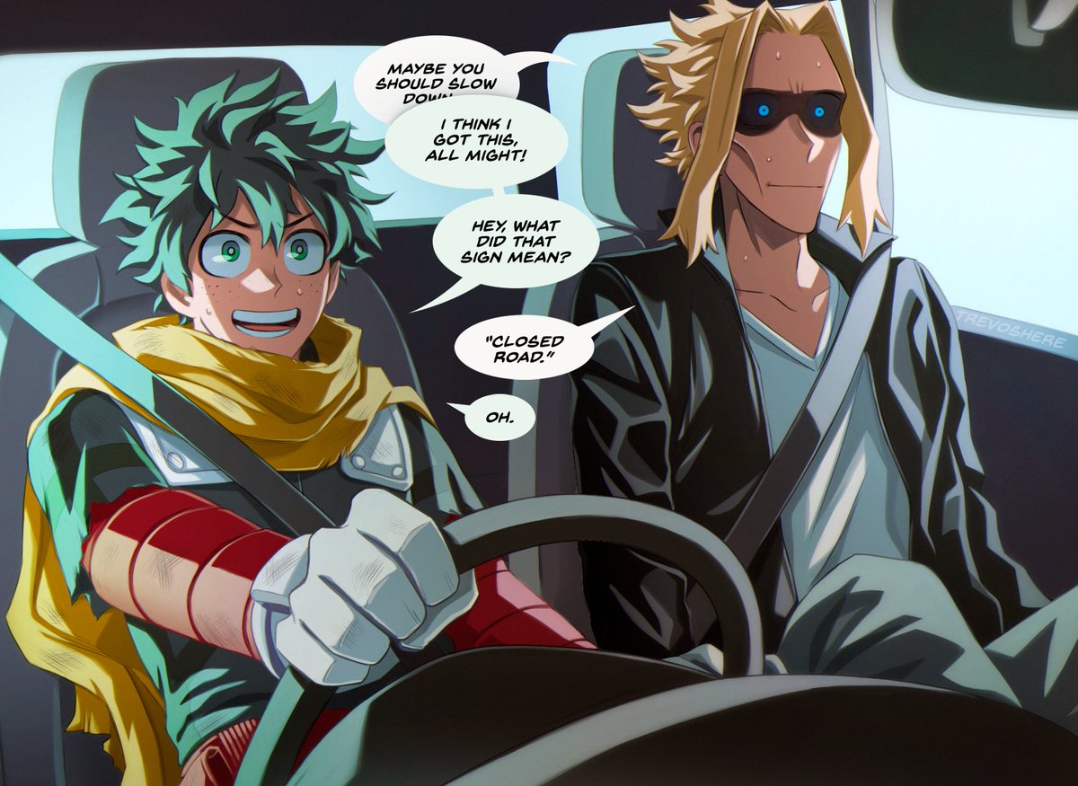 All Might, the driving instructor 🚗
Manga spoilers ⚠️ One of Deku's quirks is a lot like a car's gearshift, so what better way to prepare for it than getting behind the wheel? 