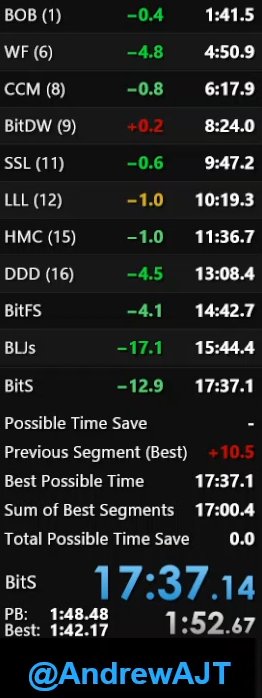 AndrewAJT's tweet photo. LET'S GO!!! The god run in #SM64 16 Star! After a GameCube controller repair and so many heartbreaks at BLJ's and bowser throws, I finally got the big PB I've been searching for! Top 80 for #WiiVC as well! Will upload to YT 😃 #speedrun https://t.co/iTKjZTsNb4