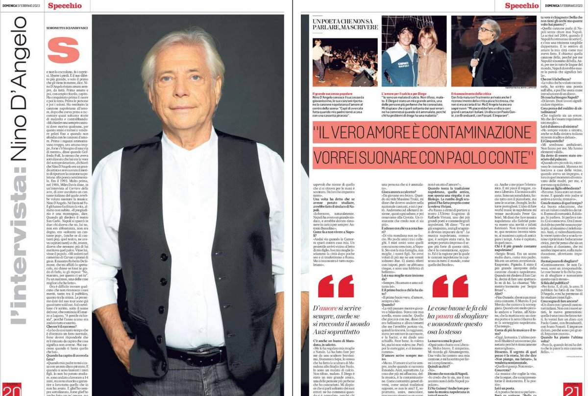 Sul giornale LA STAMPA di oggi una bella intervista di Simonetta Sciandivasci🙏💙