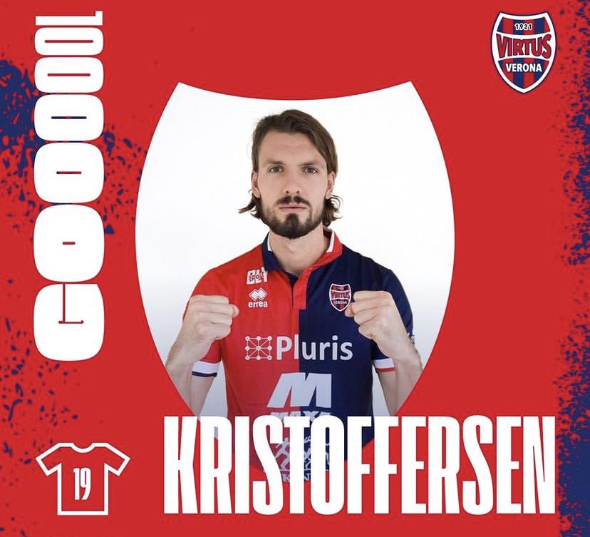 Julian Kristoffersen ble i januar lånt ut fra Salernitana til Virtus Verona i Serie C. I dag spilte 25-åringen sin første kamp fra start og scoret det første målet i opphentingen fra et 2-0 tap til en 3-2 seier. 🇳🇴🇮🇹