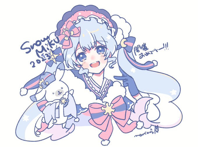 雪ミク2023らくがきしてみた!冬麗ちゃんやっぱり色がcom好み好きかわいい・・・#SNOWMIKU2023 #雪ミク #こむ絵 
