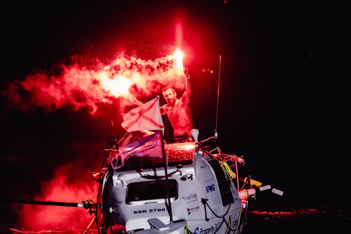 toughestrow's tweet photo. 🇯🇪 Dragonfish have crossed the finish line in a time of 54 days, 16 hours and 45 minutes! ☝️

On Saturday 4th February, at 23:57 local Antigua time, Steve Hayes &amp; Peter Wright completed The Talisker Whisky Atlantic Challenge - The World’s Toughest Row! 🙌 https://t.co/vzQwv8APaH