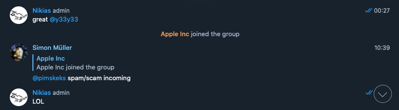 pimskeks's tweet image. Recently in #libimobiledevice Telegram group 🤣