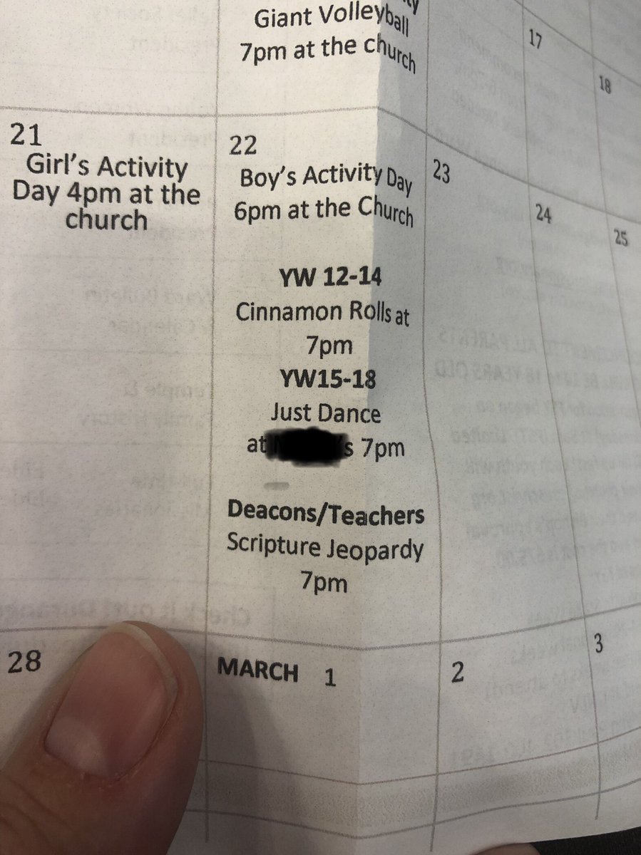 It appears if you have a more home centered gospel and don’t go the every Young Women’s activity they start holding the activities at your house. Both girls are also surprised.