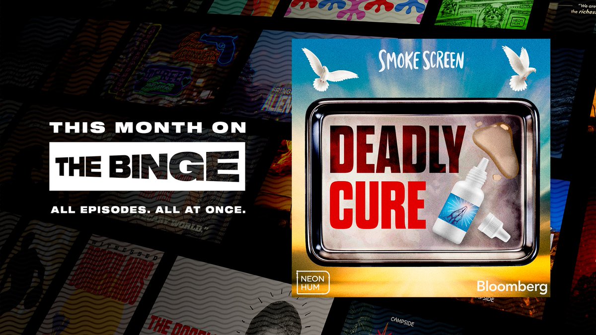 I’m excited to at last share with you all the latest season of Smoke Screen, which is LIVE today…”Deadly Cure” is our latest podcast from @SonyPodcasts and @neonhummedia, created in partnership with @business  and hosted by the brilliant @kristenvbrown. It’s a WILD one.