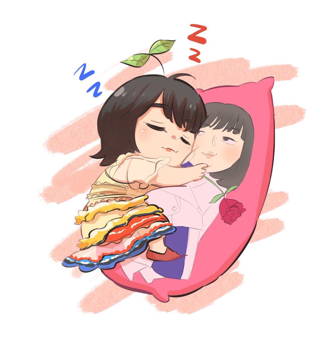 「キラ子抱き枕といっしょに寝ようね#hikarutalk #森田ひかる #増本綺良」|アイスさん🍦◢มัมหมีพี่โฮโนะ🧸กับน้องริโกะ🐶のイラスト