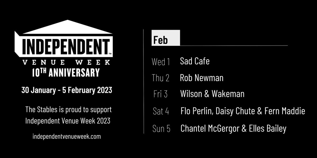 StablesMK's tweet photo. What a amazing @IVW_UK.
- 30 January - 5 February 2023
@StablesMK is proud to support Independent Venue Week.
For more information ๐
https://t.co/VuM1UPnYnG
#IVW23 #10YearsOfIVW @IVW_UK https://t.co/soCE2YAQGE