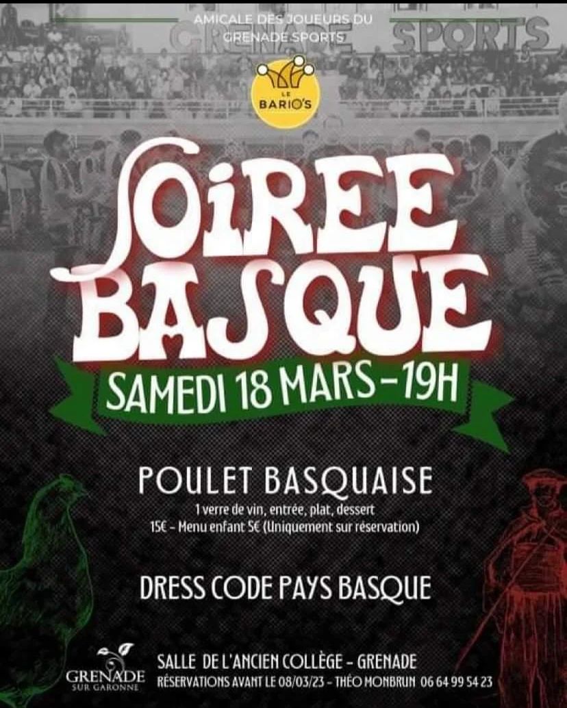 En mars, le #Barios du GS vous emmène sur la Côte Basque le temps d'une soirée...
#teamGS #grenade #ensembleonestplusfort #fête #soirdefête
grenadesports-rugby.fr