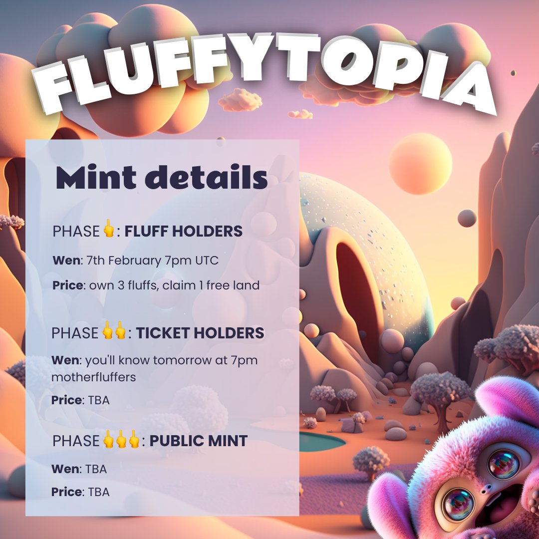the doors of ᖴᒪᑌᖴᖴYTOᑭIᗩ open in 48 hours

be there or be square degens 🫵

full details tomorrow 😤