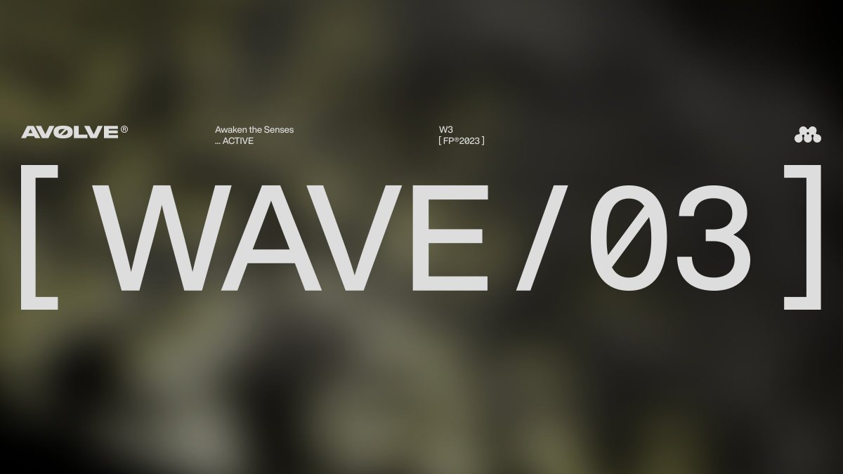 The sands of time shifting, get ready to AVØLVE!

⚫  PREMINT { W3 } : ... ACTIVE 
premint.xyz/AV0LVE_FP_W3/

[ FREQUENCY PASS ® 2023 ]
Every week new opportunities to grab the very first 🔑  
to enter the AVØLVE ecosystem!