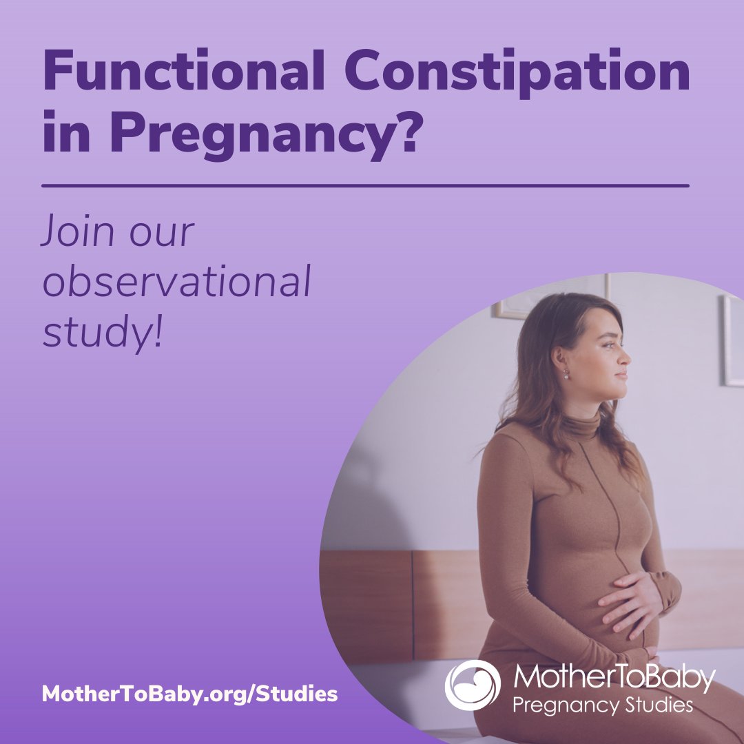 MotherToBaby's tweet photo. Constipation: MotherToBaby is currently enrolling people in an observational study to learn about #functionalconstipation and its treatment in pregnancy. All studies are conducted through phone interviews—no changes to normal treatment or travel required. https://t.co/VnO5V82eSp https://t.co/R0PFM4chIf