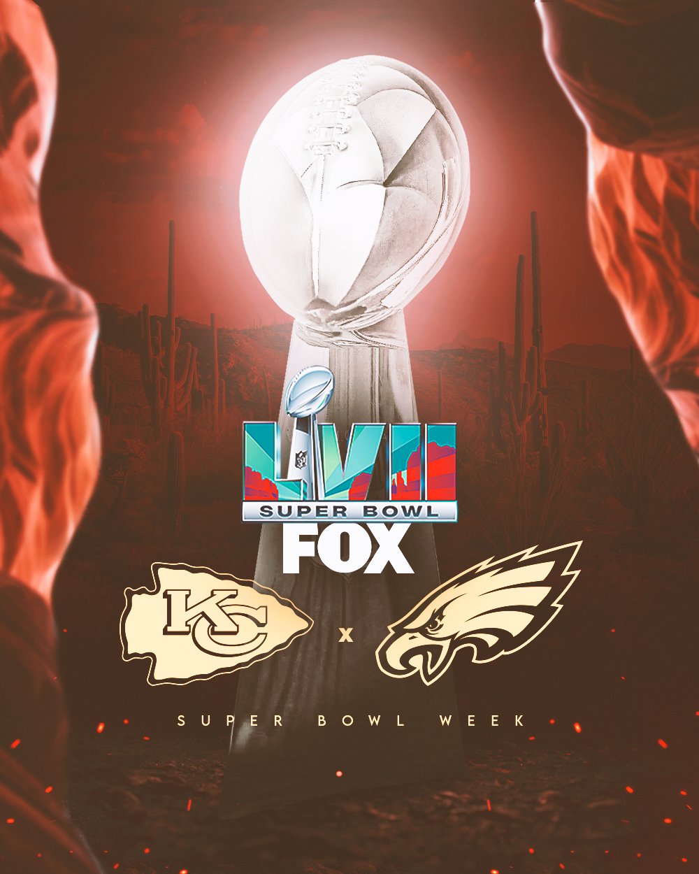 FOX Sports: NFL on X: It's officially Super Bowl week in AZ 🏜️🏈 #SBLVII  Watch Super Bowl LVII on FOX and the FOX Sports App 📺📱   / X