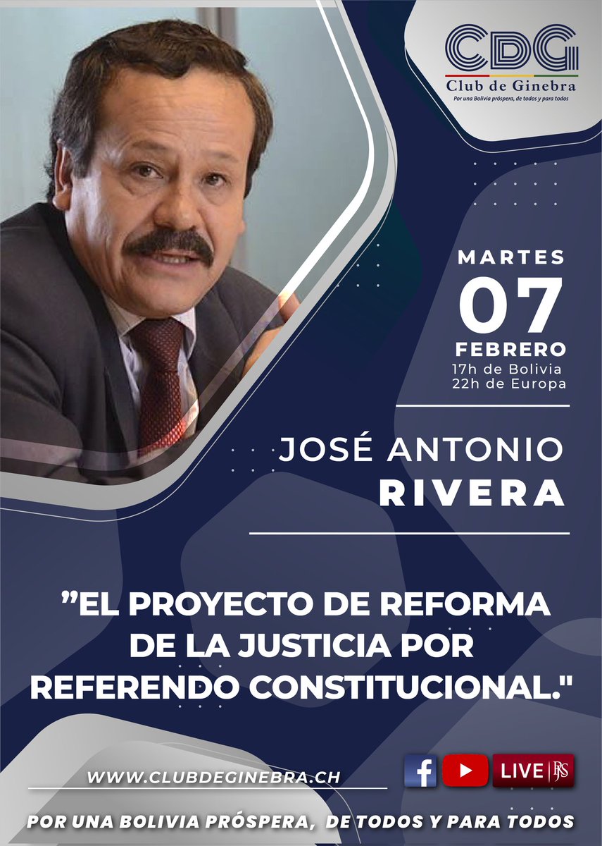Charlas del CdG: 'El proyecto de reforma de la justicia por referendo constitucional.' Invitado: Dr. José Antonio Rivera