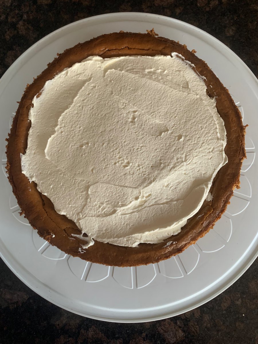 DanielKerr14's tweet image. Praline cheesecake (the whipped cream is covering a bit of a crack). Not pictured is a praline drizzle…
