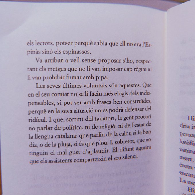 Avui ha fet molt bon dia. Demà plourà, però direm moltíssimes coses més que això. 

Adéu i gràcies per tantíssim, Espinàs.