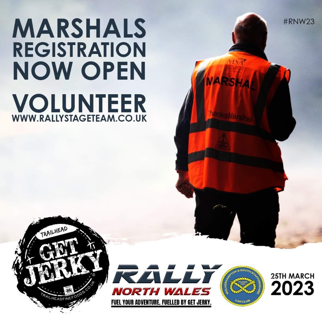 🧡 <a href="/Trailheadjerky/">Trailhead Get Jerky</a> Rally North Wales Marshals - we need YOU!

If you can help us run a safe and successful event which offers the chance to see 2WD &amp; 4WD crews twice, please register via the Rally Stage Team platform.

Or visit:
rallynorthwales.co.uk/marshals/

#RNW23 #ThanksMarshal