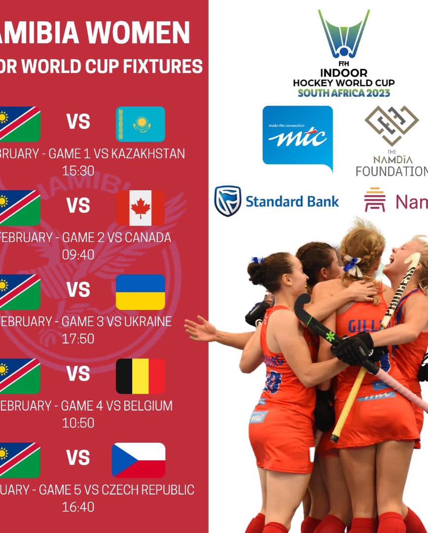 Sharonice23's tweet photo. IT'S HOCKEY O'CLOCK! 🏑

We'd like to wish our 🇳🇦 stars the best of luck, as they participate in the 2023 @FIH_Hockey World Cup in Pretoria, 🇿🇦.

Now in its sixth edition, the Cup brings together 24 teams (Men's and Women's), for the first time on the African continent! https://t.co/qnnEXMnj7N