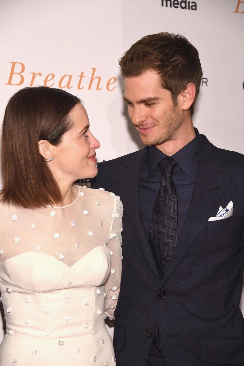 foysnook's tweet image. using this as an excuse to share these Claire Foy and Andrew Garfield stills back when they were promoting “Breathe”