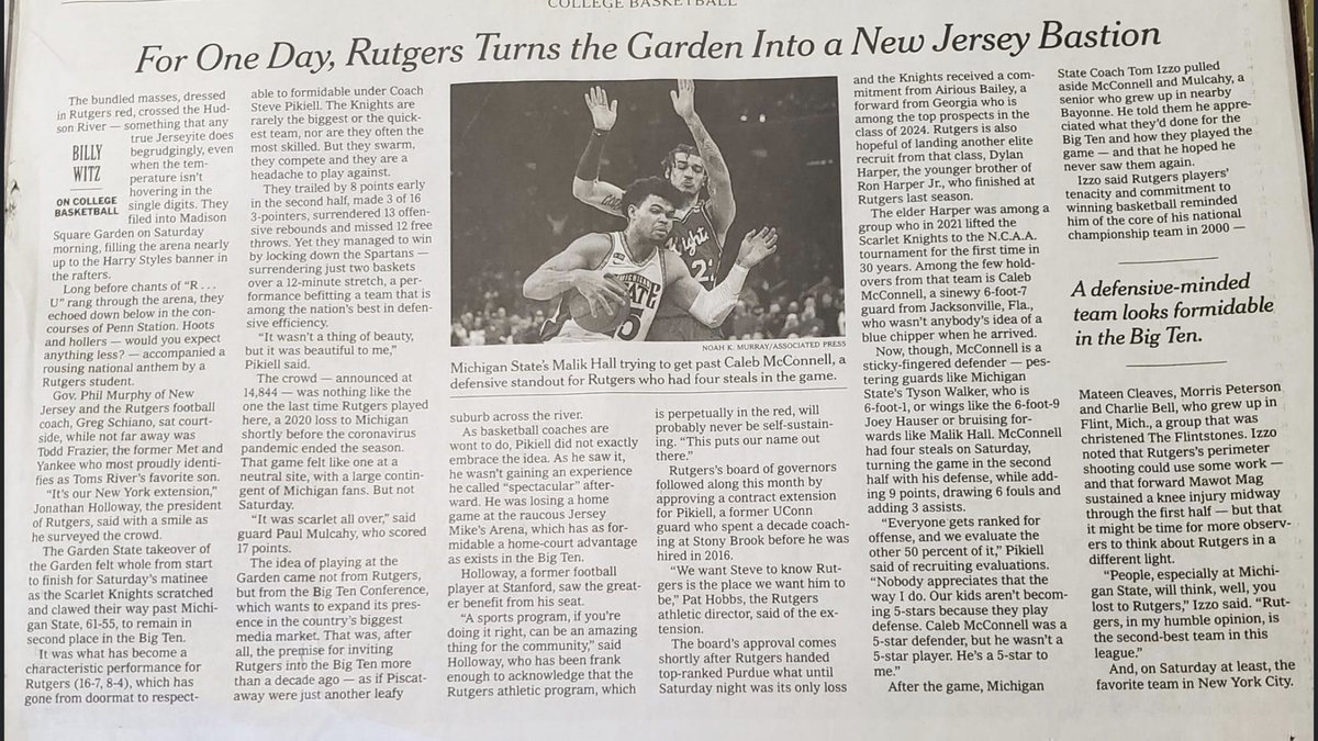 craigjthomp's tweet image. Nice Rutgers basketball write-up in The NY Times.