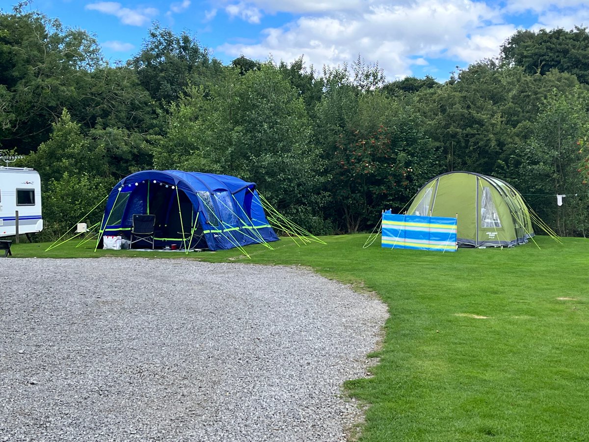 Tent goals!  We have plenty of space for any size tent, our pitches all come with electric hook up and there is enough space for a car with all of our grass camping pitches.  

To book, visit coteghyll.com, give us a call on 01609 883425 or email hills@coteghyll.com