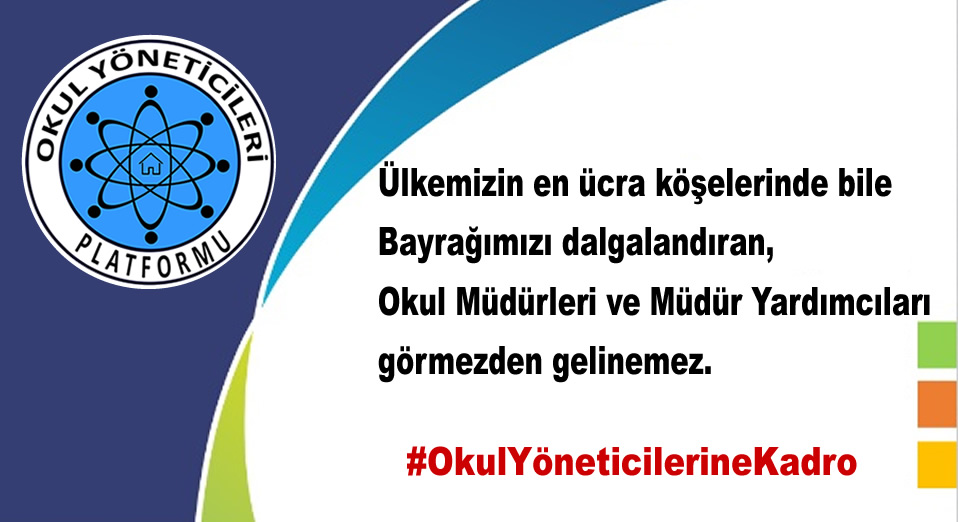 Sınava girerek kazanılan, okul müdürlüğü ve müdür yardımcılığı asli görevdir, kadro haktır.
#OkulYöneticilerineKadro
<a href="/tcbestepe/">T.C. Cumhurbaşkanlığı</a>
<a href="/tcmeb/">Millî Eğitim Bakanlığı</a>
<a href="/_aliyalcin_/">Ali YALÇIN</a>
<a href="/TalipGeylan06/">Talip Geylan</a>
<a href="/nejlakurul/">Nejla Kurul</a>
<a href="/kademozbay_/">Kadem Özbay</a>
<a href="/leventkuruoglu/">Levent Kuruoğlu</a>
<a href="/oguzozat/">Oğuz ÖZAT</a>