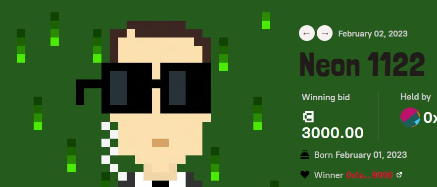 14/ <a href="/neonslol/">Neons</a> 
Neons is a derivative collection of all the well-known <a href="/nounsdao/">Nouns.eth</a> on Canto. Every 7 minutes there is an auction on new Neon. Collection is not sold out yet, but the treasury is already 560k Canto, which together with the high bids is a good indicator.