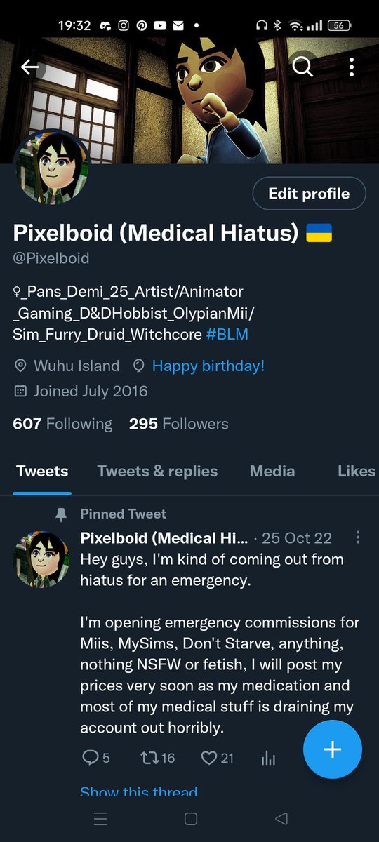 Pixelboid's tweet photo. Today's my 26th b-day, let's gooooo!! 🥳🎉🎂🎁💙 https://t.co/YKorBGNRSy