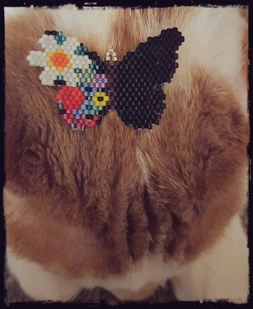 #rebirth #rinascita #batterfly #farfalle #jewerly #miyukidelica #miyukibeads #miyuki #black #nero #flowers #fiori #handmade #fattoamano #handmadewithlove #fattoamanoconamore #cat #gatto #flintinoamoremio #flint