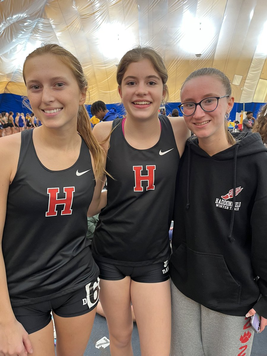 Three blazing fast 55 Hurdles PR’s for this group at SJ Group 2 Sectionals - Lindsey Cummins, 4th place finisher Avery Connors, and Sectional Champion Audrey Adams (also 3rd place in High Jump)!!!