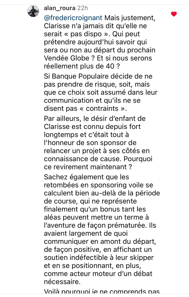 ipatouillaud's tweet photo. @ByClarah @EwanjeEpee @Thexav80 @ClaSurLAtlantiq @VoileBanquePop Je vais laisser Alan Roura répondre - BP n’est pas contraint et n assume pas son choix de ne pas prendre de risque https://t.co/H3o3b1NJjt