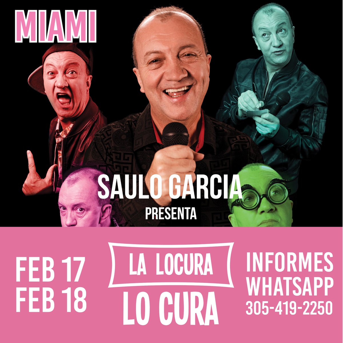 Daré dos únicas funciones en Miami antes de continuar la temporada en Nueva York. Comparte con alguien del area que le guste reír