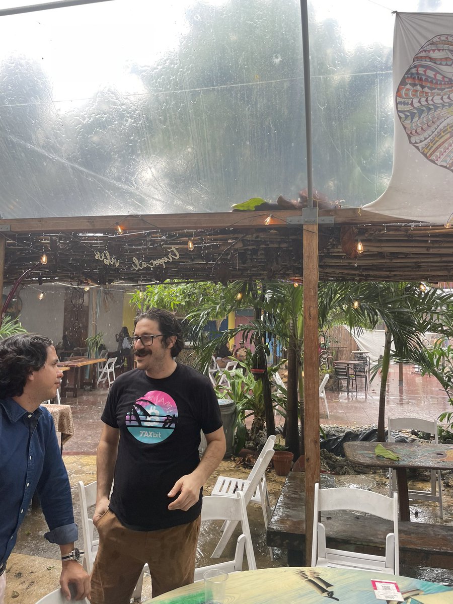 BitMiami305's tweet photo. Shoutout to @premitive1 because rain or shine he is at @BTCBrunchMiami spreading the good #bitcoin word #bitcoinvortex continues https://t.co/DG92QuvFxb